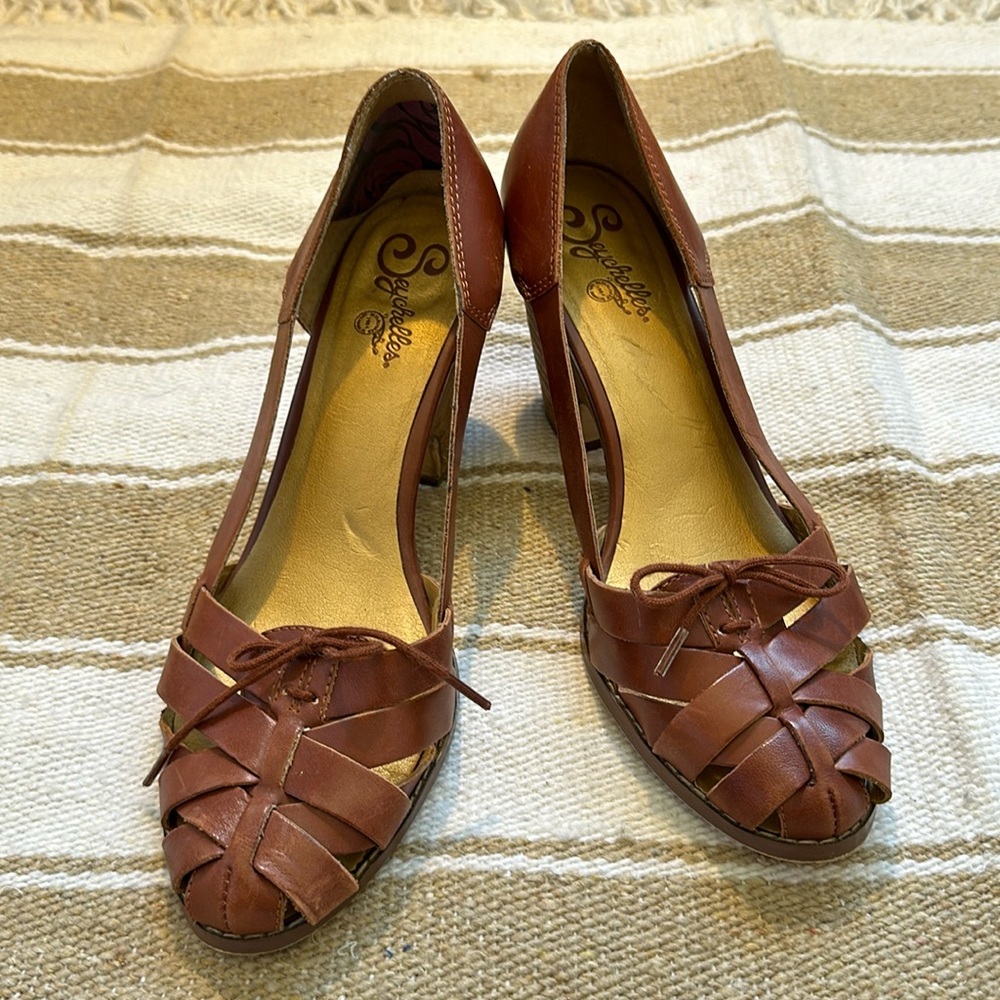 Seychelles Woven Leather Heels